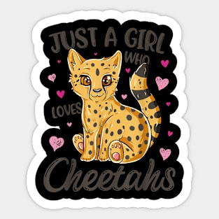 Just A Girl Who Loves Cheetahs African Savanna Zookeeper Sticker